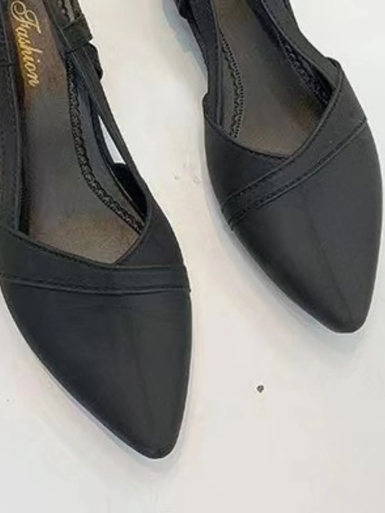Women Point Toe Slingback Sandals, Elegant Low Heel Court Wedges