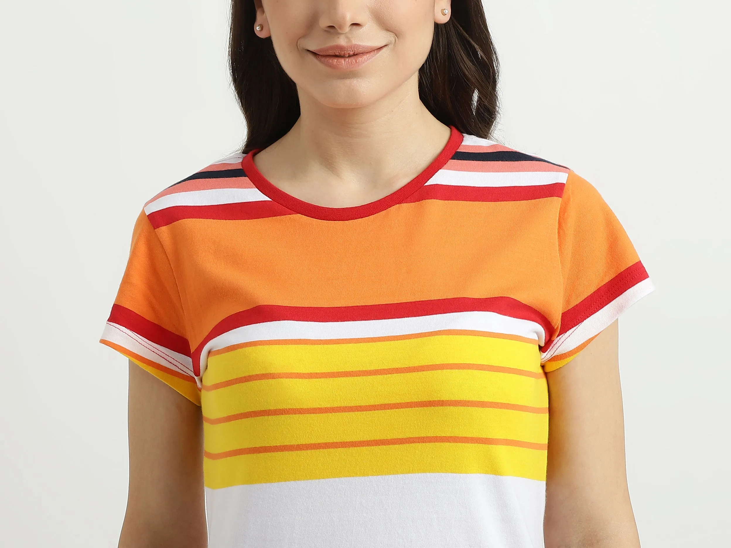 Women Striped Round Neck Dress