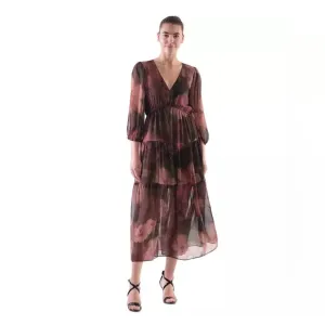 Women's V-Neck Long-Sleeve Maxi Dress NEW WITH TAGS