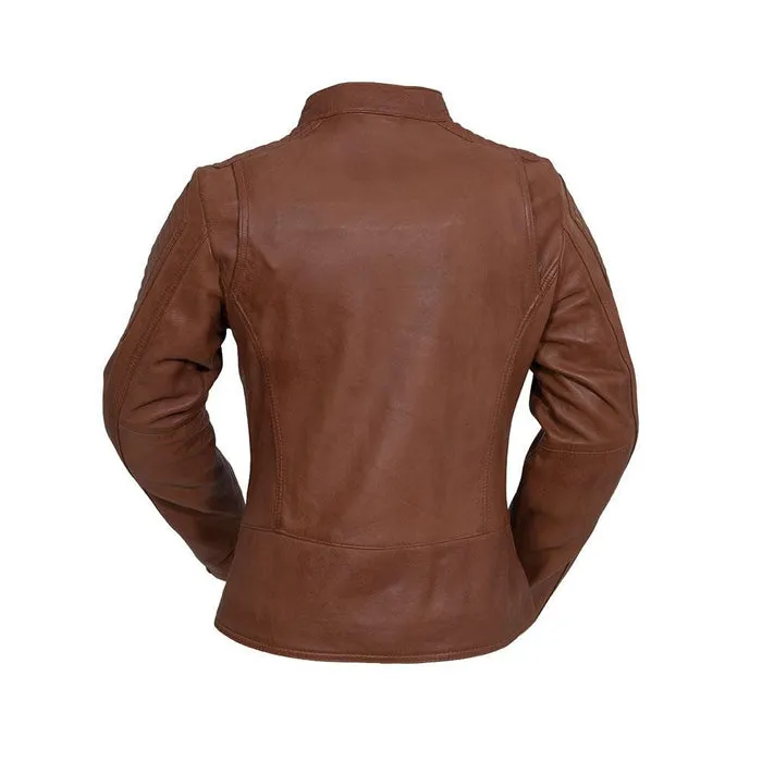 Zena - Women's Fashion Lambskin Leather Jacket (Whiskey)