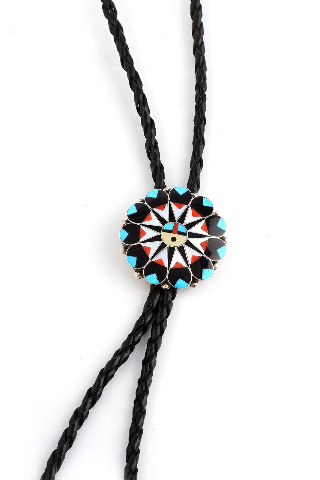 Zuni Sunface Bolo Tie